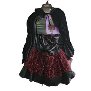 Totally Ghoul Midnight Witch Costume Black Maroon 3-PC Womens Adult Size Small